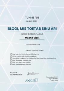 blogi, mis toetab ari tunnistus